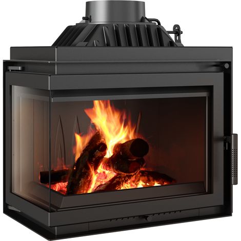 KRATKI SIMPLE Kamineinsatz 8 kW mit verschließbarem Einlass und Schornsteinset (1/5)