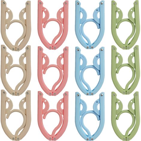 Percha Plegable Para Viaje - Plástico - 12 Unidades - Tamaño Compacto Plegado - Para Ropa de Bebé y Adulto (1/5)