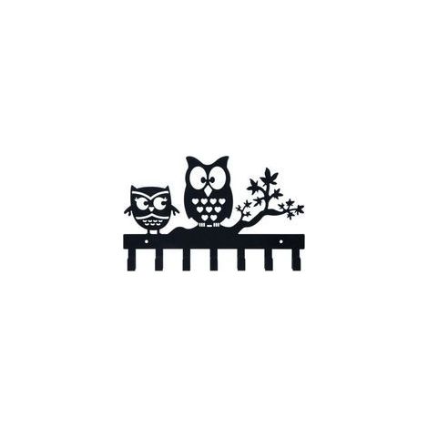 Porte-Clés Hibou Créatif en Fer Forgé - JINFGERNE - Décoration Murale Simple et Élégante - Noir (1/5)