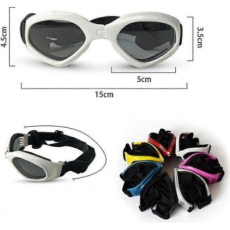 Lunettes de soleil pour chien, sangle ajustable pour lunettes de soleil UV, protection imperméable-Yellow