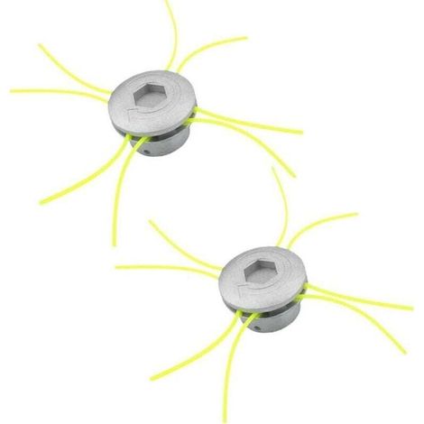 Tete de Coupe Debroussailleuse, 2 pièces Aluminium Fils Tête Coupe-Bordure, 8 Lignes Tête Coupe-Bordure, Tete Debroussailleuse Universelle pour Jardin Accessoires de Tête de Tondeuse à Gazon (1/4)