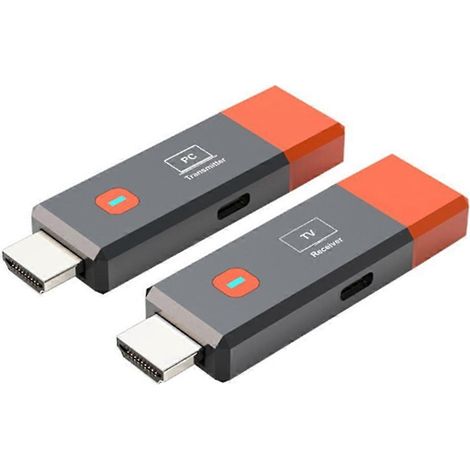Clé USB TV compatible 1080p 50M avec émetteur-récepteur vidéo sans fil, compatible avec les connexions appareil photo, ordinateur et téléviseur. (1/5)