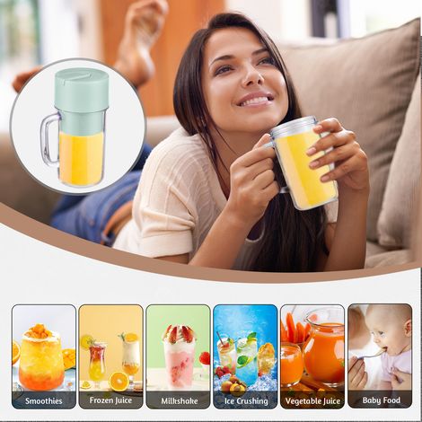 Ortviai Mixeur Portable pour Smoothies et Jus – 340 ml, 6 Lames en Acier Inoxydable, Rechargeable USB-C, Étanche IP67 (1/4)