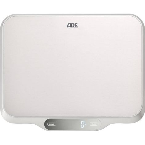 Bilancia da cucina ADE Ladina di grandi dimensioni, fino a 15 kg, 31 x 26,5 cm, acciaio inox spazzolato. (1/2)