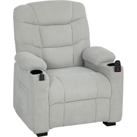 HOMCOM Electric Massage Recliner Armchair with Heat, Reclining Chair, Grey (1/5)