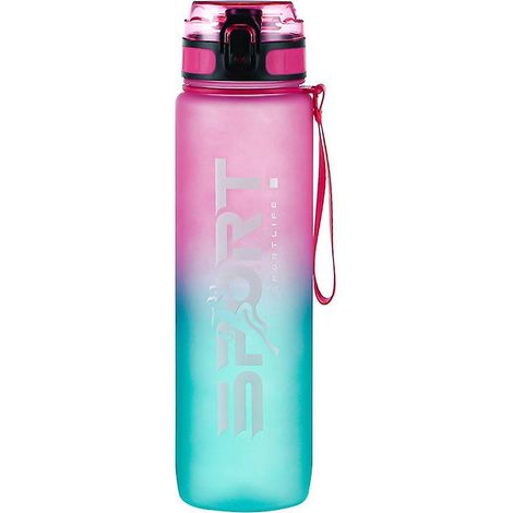 Sport-Trinkflasche mit Strohhalm, ideal zum Wandern, Campen und Trainieren große Kunststoff-Outdoorflasche