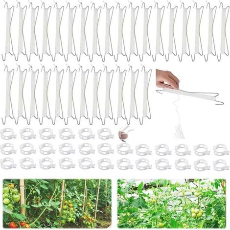 Crochet de tomates,30 Pièces Crochet de Support de Tomate,avec 30 Clips pour Plantes,Crochets de Support pour tomates avec Ficelle,Support à Tomate,Crochet pour Tomate/Concombres/Vignes
