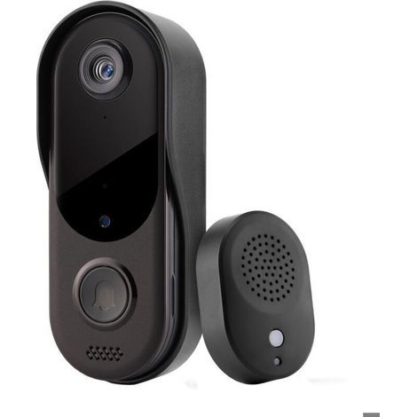 Campanello senza fili con telecamera – JORMFTTE – 1080p – Wi-Fi – Visione notturna – Rilevatore di movimento PIR (1/5)