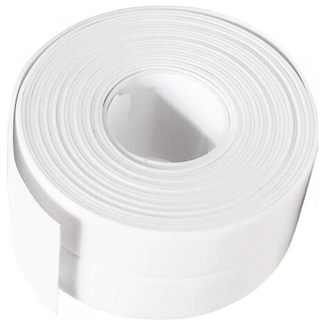 royaluxe-Joint Silicone Blanc Salle de Bain, Ruban d'étanchéité,Bande Etancheite Autocollanteétanche PE pour Baignoire,Douche,Toilettes,Cuisine,Evier,Sol,Mur,Coin de Protection-Blanc，3.8 cm5m
