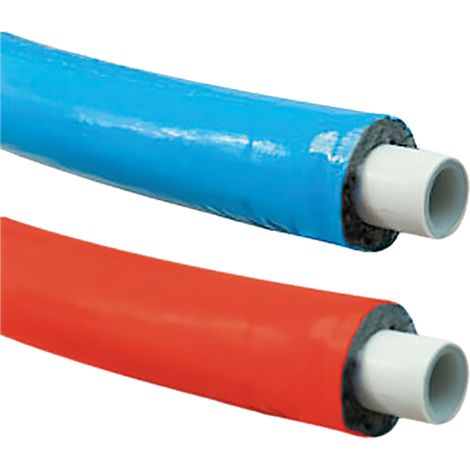 TUBO MULTISTRATO RIVESTITO PEXB/AL/PEXB Ø 20 x 2 - rotolo 50 metri - ROSSO - SESTA