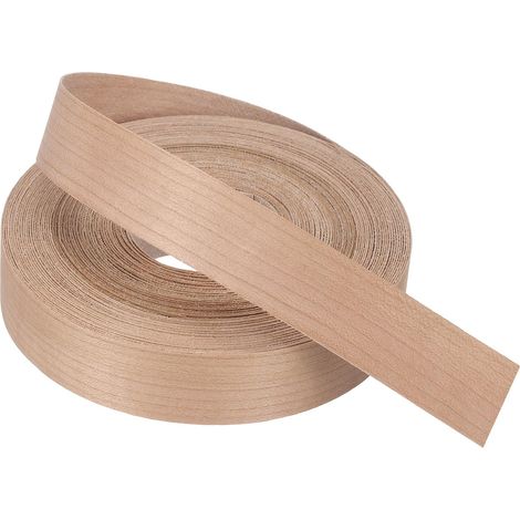 Bande de Chant 15.2m x 25mm, Bande Bordure Meuble Masquage de Bois Préencollé, Placage Contreplaqué Flexible Thermofusible pour Restauration Bords Meuble Étagère Panneaux, Cerisier (1/5)