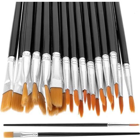 Set mit 30 Pinseln, kleine flache und runde spitze Nylonpinsel, Nylonborstenpinsel, Acrylfarbenpinsel für Kinder für Acryl- und Ölmalerei (1/5)