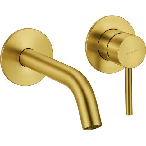 BALNEO Robinet Mitigeur mural pour lavabo or Acier inoxydable  Mitigeur encastré en acier inoxydable pour lavabo CASCADE (1/5)