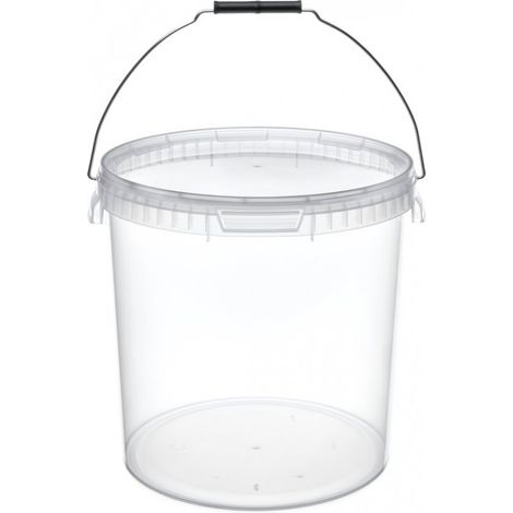 1 seau Garronda avec couvercle - 20 L - Seau d'emballage - Petit seau - Rond - Transparent GD-PL-BIS-Tra (1/5)
