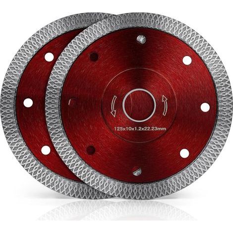 flintronic Disque Diamant, 2 Pièces Diamant à Meuler Béton 125mm, Disque à Tronçonner Diamant Extra Fin pour Poncer Béton, Pierre, Granit Chape, Maçonnerie, Ceramique, Tuiles, Marbre (1/5)