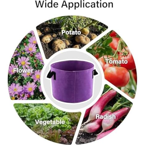 Sac de culture pour potager 3 x 5 gallons, sac à pommes de terre en tissu non tissé épais de 30 x 25 cm avec poignées, pot de fleurs respirant pour légumes, fraises, tomates, fleurs, herbes aromatique (1/3)