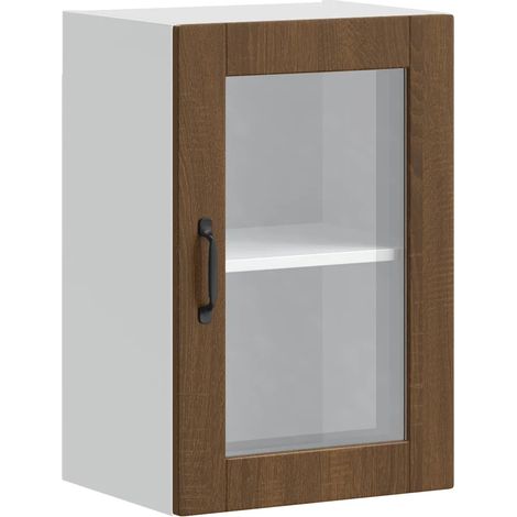 Pensile da cucina funzionale e di design 40 x 31 x 60 cm in legno composito di rovere marrone 020050319