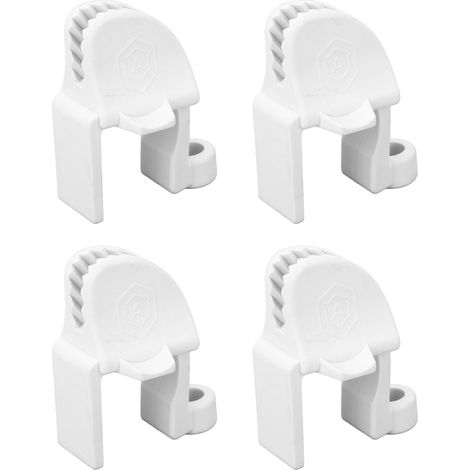 Clip in nylon per barche a pontone, 4 pezzi, accessori multiuso, ganci per paraurti per tubi rettangolari da 1 e 1,25 pollici, corda bianca da 3/8 di pollice. (1/4)