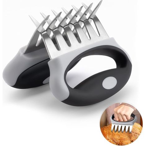Fleischschneider aus Edelstahl in Bärenklauenform, Trenner für gegartes Fleisch, Grillwerkzeug, Fleischgabel, manueller Hähnchenschneider, 2 Stück