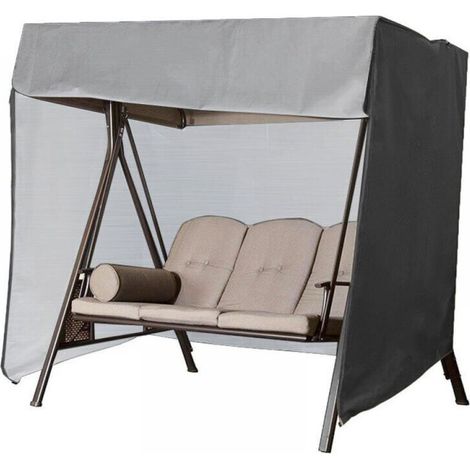 Housse de protection pour balancelle de jardin, imperméable, Oxford, anti-UV, pour l'extérieur (noir, 220 × 125 × 170 cm) (1/5)