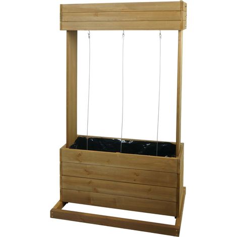 [NEUWERTIG] Hochbeet HHG-491, Pflanzkasten Rankhilfe Pflanzkübel Blumenkasten, 145x85x50cm Outdoor Tanne Holz FSC, braun