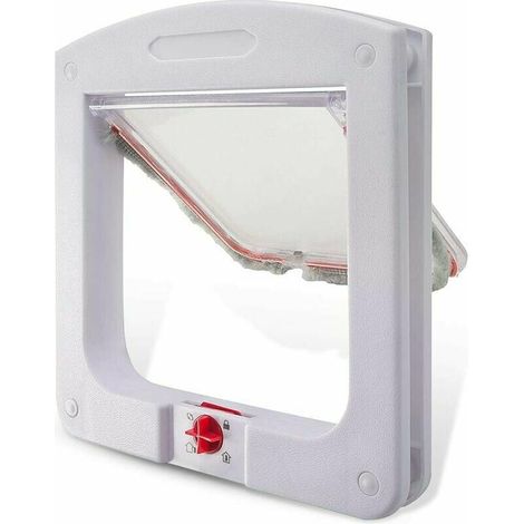Cat Chati��re, 4 -way lockable cattle for cats, small dog, easy to install and use (white) (1/5)