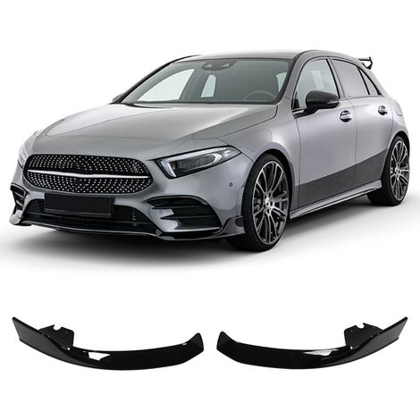 Fahrzeugmodifikation 2018: Zweiteiliger Frontlippen-Kit im Brabus-Stil für Mercedes-Benz A-Klasse W177 AMG Line, glänzend schwarze Ausführung (übergroß) (1/5)
