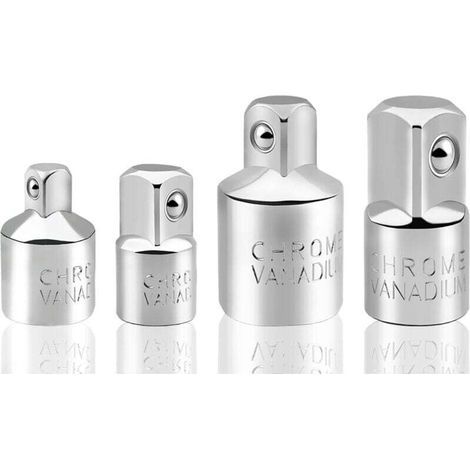 4pcs Jeu d’adaptateurs de Douilles Adaptateur à Cliquet Réducteur de Douille 1/2" à 3/8",3/8" à 1/2",1/4 "à 3/8",3/8"à 1/4" Adaptateur Douille Cliquet Pour Douilles et Embouts