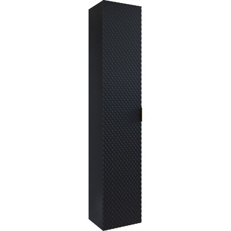 Armario colgante para baño Liretu 105, Negro, Montada en la pared, Número de puertas: 0, 186x35x35cm, MDF, Aglomerado laminado, Número de cajones: 0