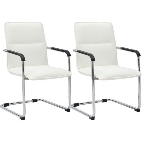 2er Set Freischwinger Seattle Kunstleder weiß (1/5)