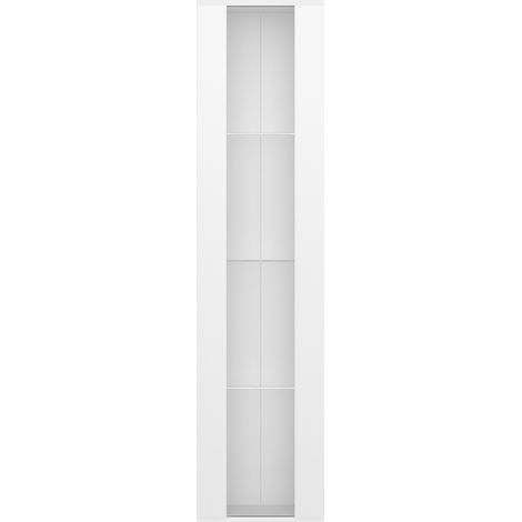 Vitrine murale multifonctionnelle blanche 40 x 29 x 170 cm avec éclairage LED couleur et étagères en verre (1/5)