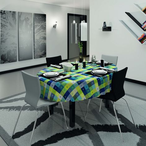 d-c-table® Tischdecke Manhattan Victor 130 x 160 cm, blau Tischdecke