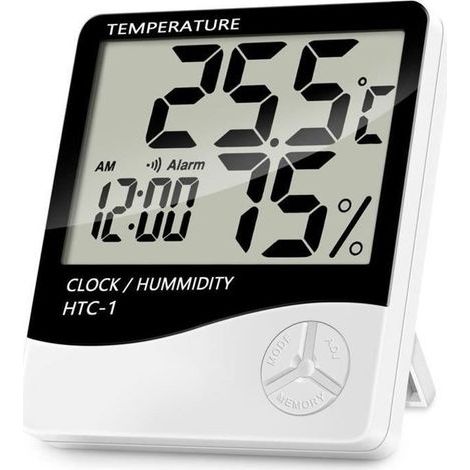 HONORNIC - Thermomètre Hygromètre Intérieur - HTC-1 - Écran LCD - Température - Humidité - Plage de -10℃ à +50℃ (1/3)