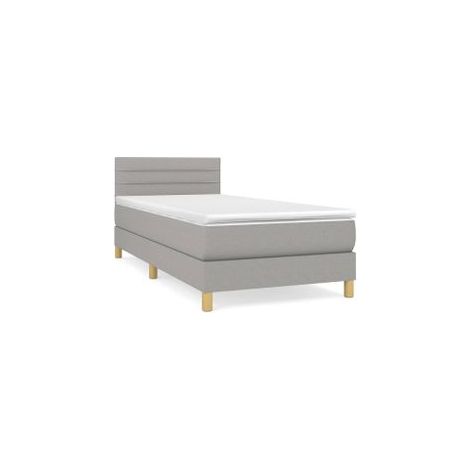 Sommier à lattes de lit avec matelas Gris clair 80x200 Tissu (1/5)