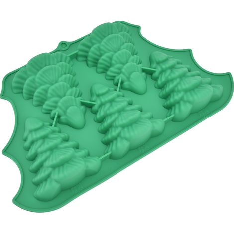 Silikonform für Weihnachtsbäume, hitzebeständig, leicht zu entformen, robust, weich, ideal für Fondant und DIY-Kuchen (1/5)