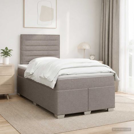 vidaXL Cama box spring con colchón Topo 120 x 190 cm Tela (1/5)