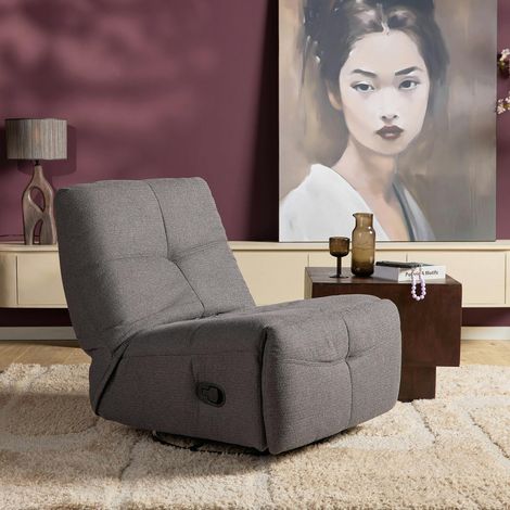 Fauteuil relax inclinable gris foncé BELORA