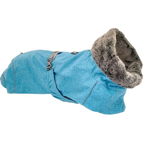 40 cm: Giacca impermeabile Hiking Everest Turchese con fodera in termo pile e collo in ecopelliccia protegge fino a 0C° (1/5)