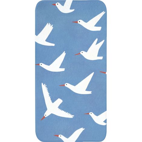 TAPPETINO DA BAGNO Uccelli - Bianco - Motivo 60x120 cm