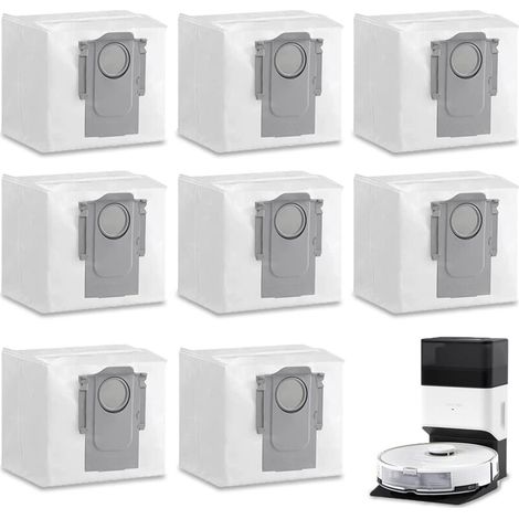 Vtizikl 8 Sacs à Poussière Accessoires pour Xiaomi Roborock S7 MaxV Ultra / S7 Pro Ultra / Q7+ / Q7 Max+ / T8 / Q5+ Aspirateur Station, 3L Grande Capacité Roborock Sacs à Poussière Accessoires Origina (1/4)