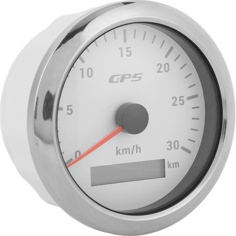 Compteur de vitesse GPS marin universel 85 mm, odomètre 9-32 V avec rétroéclairage 7 couleurs pour voiture, bateau, camping-car, yacht (blanc) (1/5)