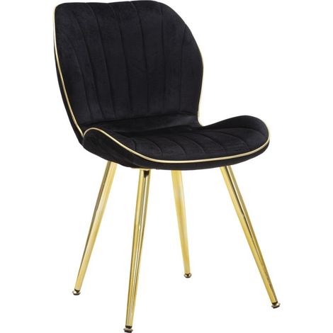 Sedia Mauro Ferretti Paris Space nero oro 46x58x77 cm set 2 (1/5)