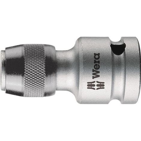 Wera – Adaptateur d'embouts carré d'entraînement 1/2 po – Hexagone 1/4 po – Compatible visseuses sans fil – Pour vissage rapide (1/6)