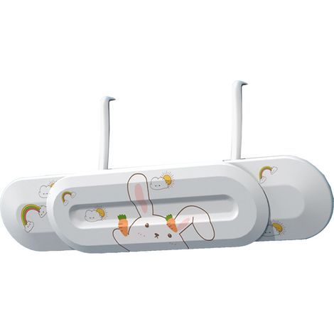 Déflecteur universel réglable pour pare-brise de climatiseur, 74 à 97 cm, avec aileron de refroidissement et autocollants lapin inclus. (1/5)