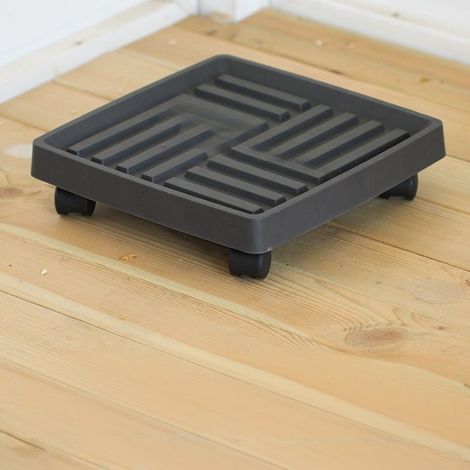 Socle mobile pour pots de fleurs 36×40,6×7 cm avec roulettes robustes, plateau plastique stable et multifonction pour plantes (1/5)