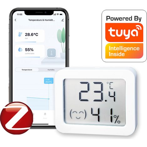 El sensor de temperatura y humedad LCD Zigbee Tuya más pequeño Export