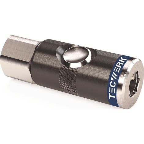 TECWERK Druckknopf-Sicherheitskupplung DN 7,4,IG AluNBR Gew.G 1/2 Zoll 19,17mm TECWERK