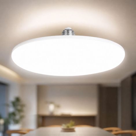 Ampoule LED Soucoupe 40W Blanc E27, Ø120mm, PC Translucide, IRC98, Anti-Poussière et Étanche, Lumière Large Angle sans Scintillement (1/4)