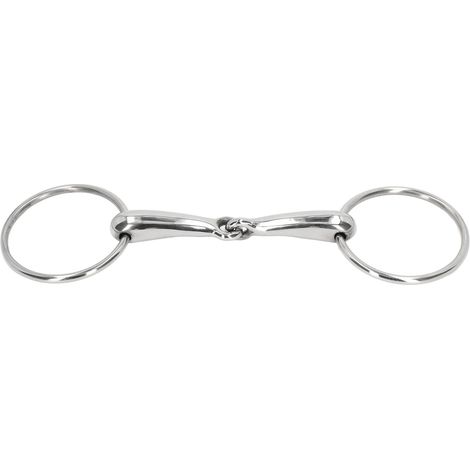 Mors de filet pour cheval en acier inoxydable, 135mm avec rouleau à mâcher articulé
