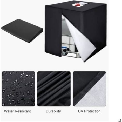 Bâche - Pour Cuve IBC 1000 L - Anti-UV - Antialgue - Noir - 1 Pièce (1/4)